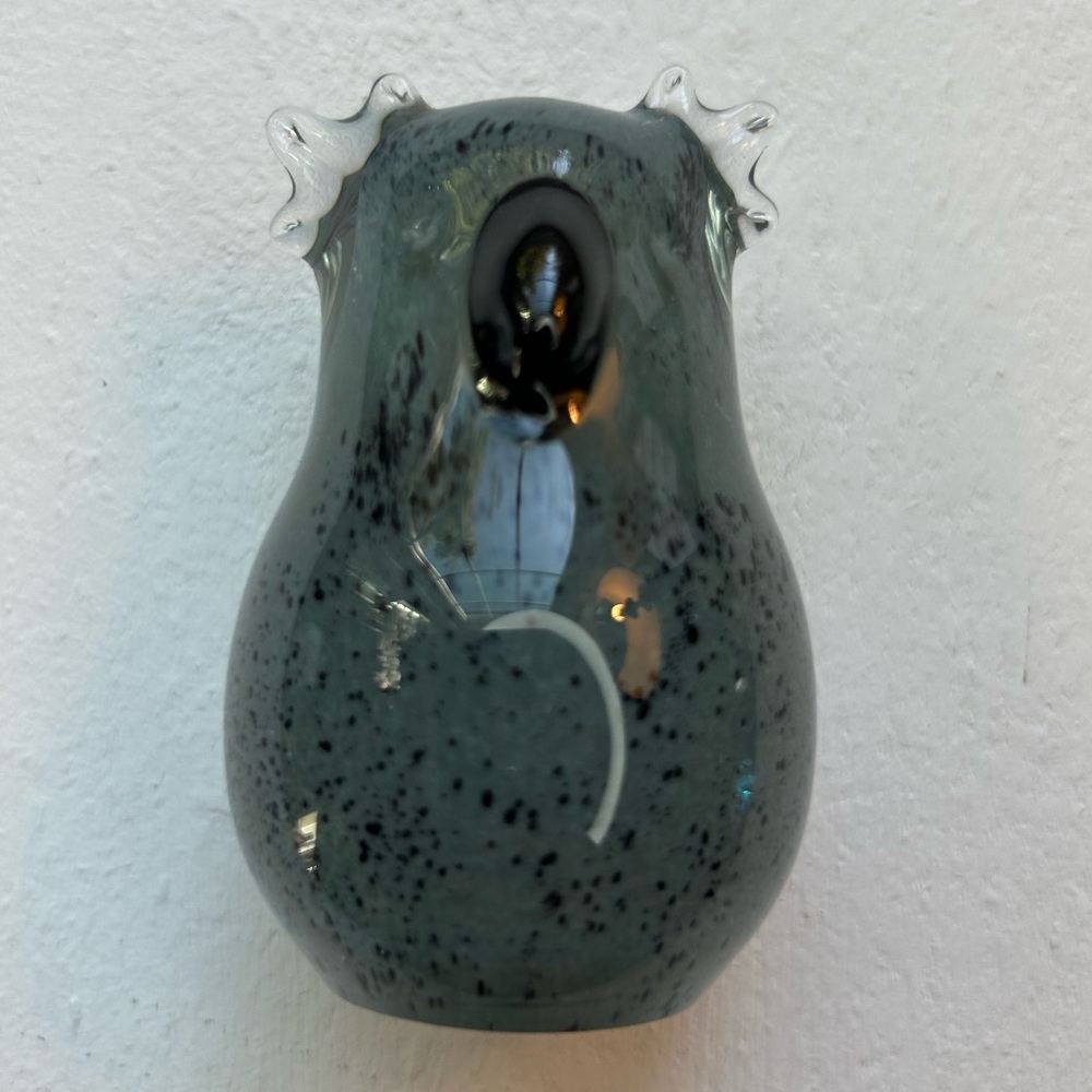 Art glass gray and black small koala handmade figurine